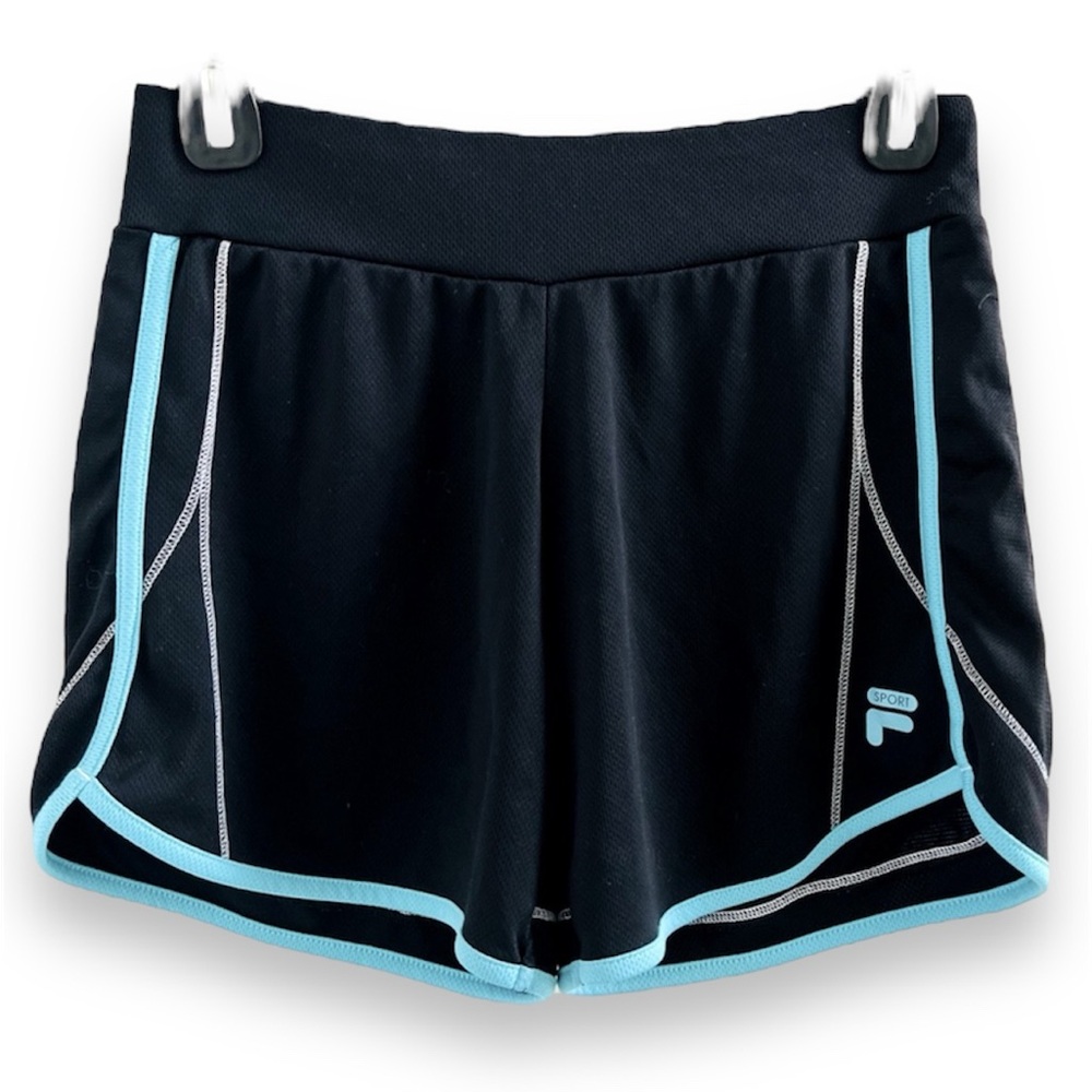 Vintage FILA Women’s Size XS Black/Blue/Aqua Waistband Pocket Athletic Shorts